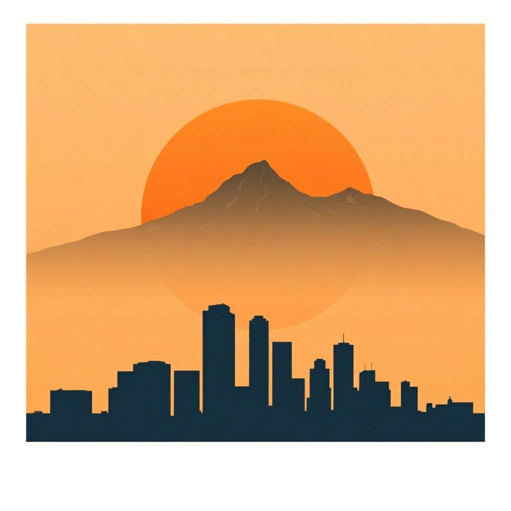 Illustration: Downtown Skyline · Rocky Mountains