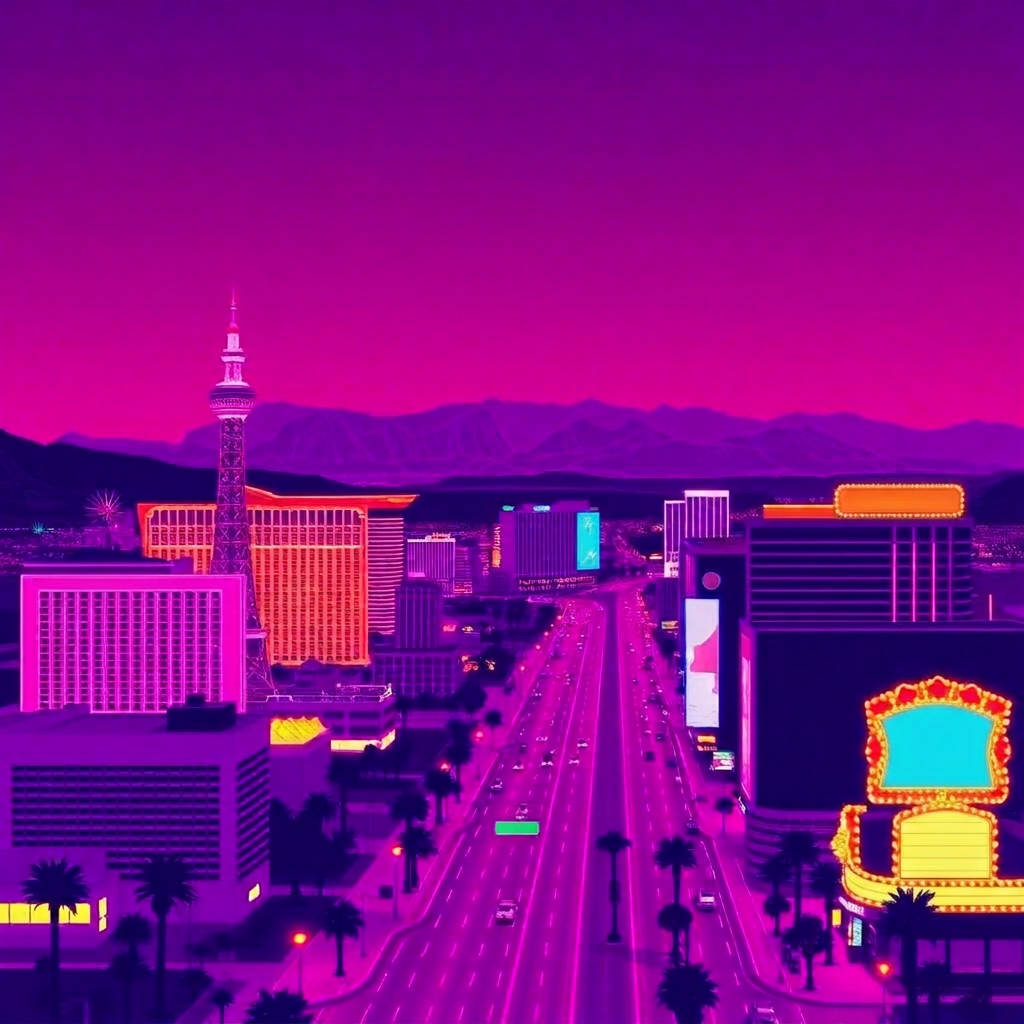 Illustration: The Strip · Neon Skyline